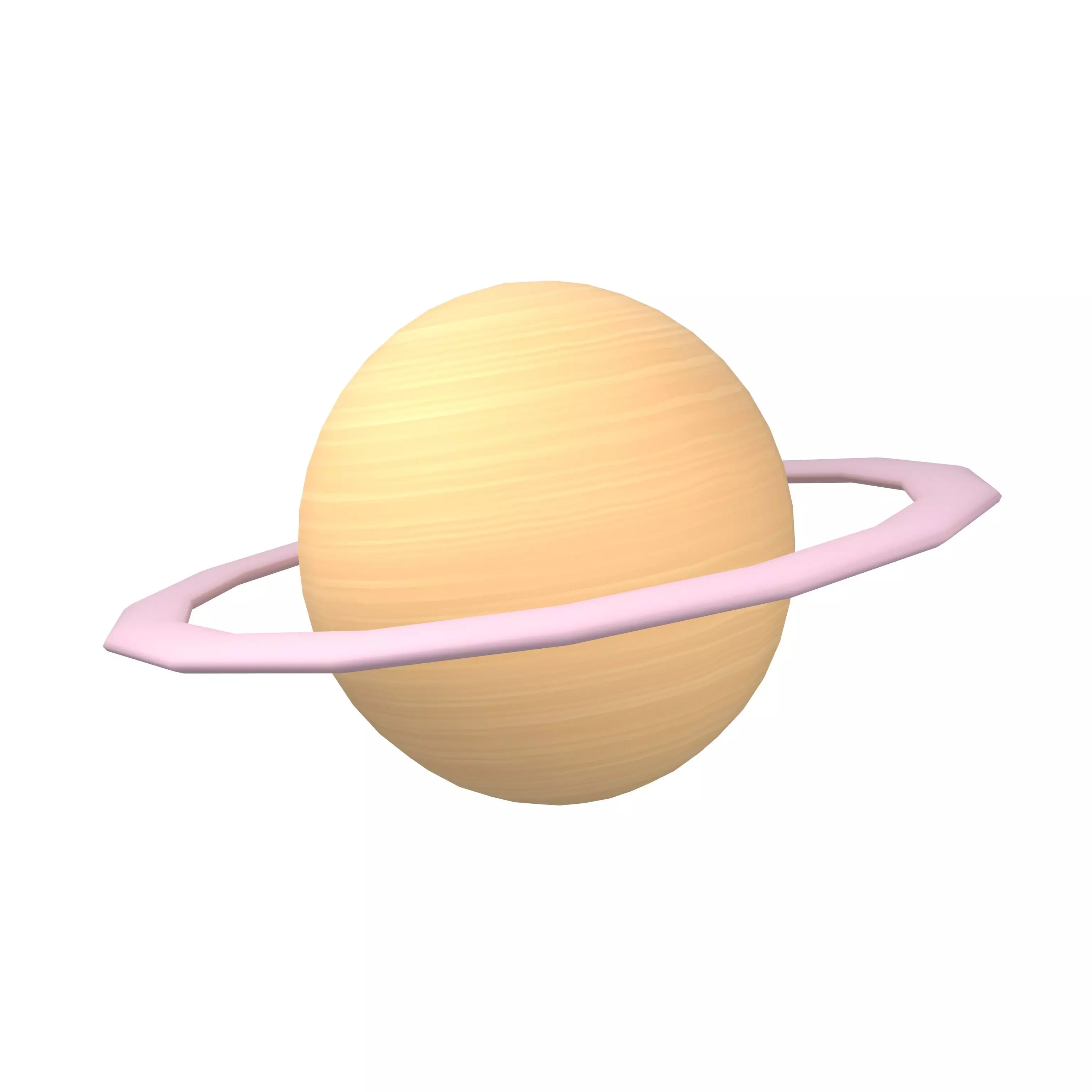 Cartoon Planet with Ring v1 002 Low-poly 3D model_0