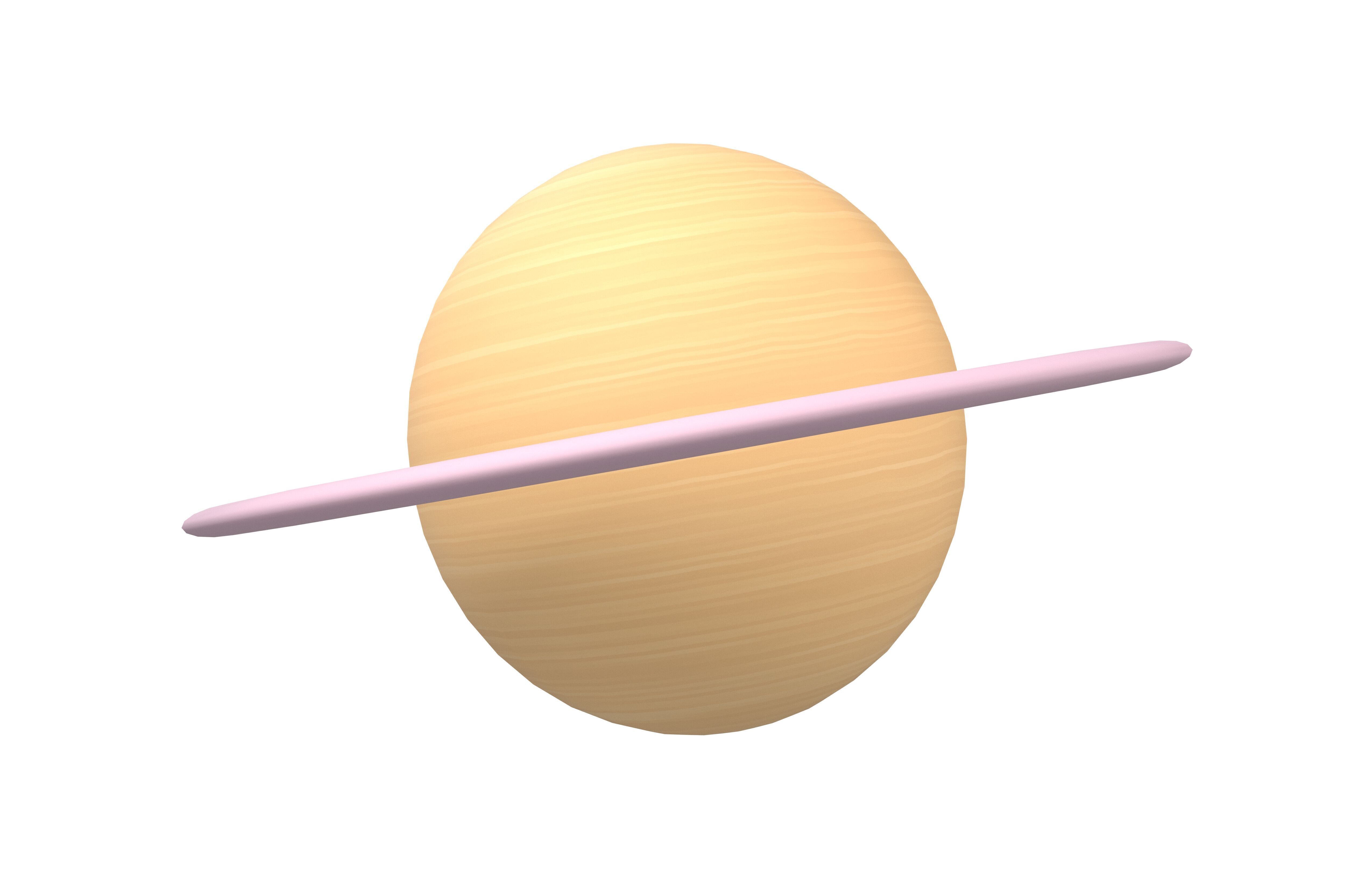 Cartoon Planet with Ring v1 002 Low-poly 3D model_2