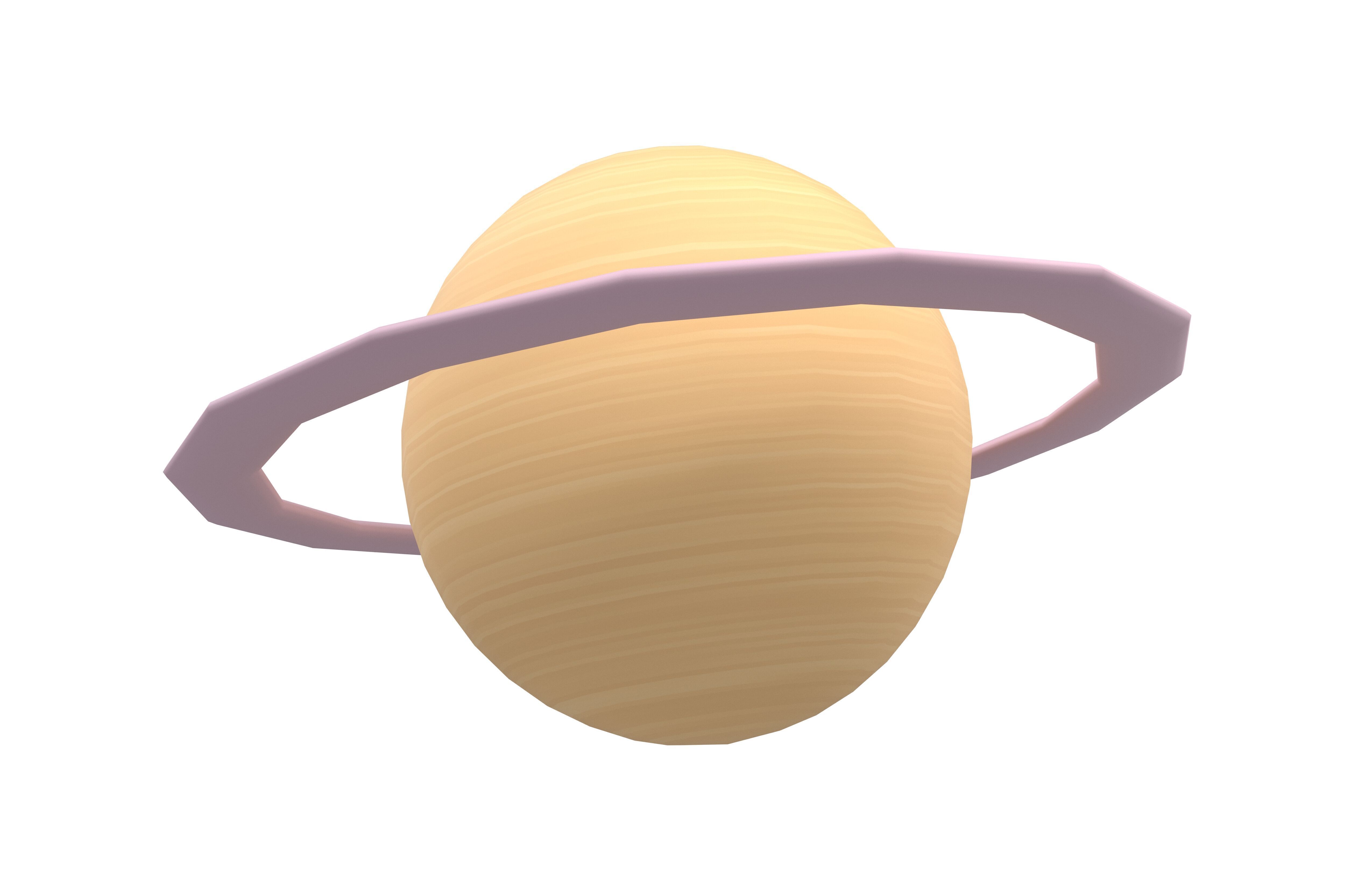 Cartoon Planet with Ring v1 002 Low-poly 3D model_1