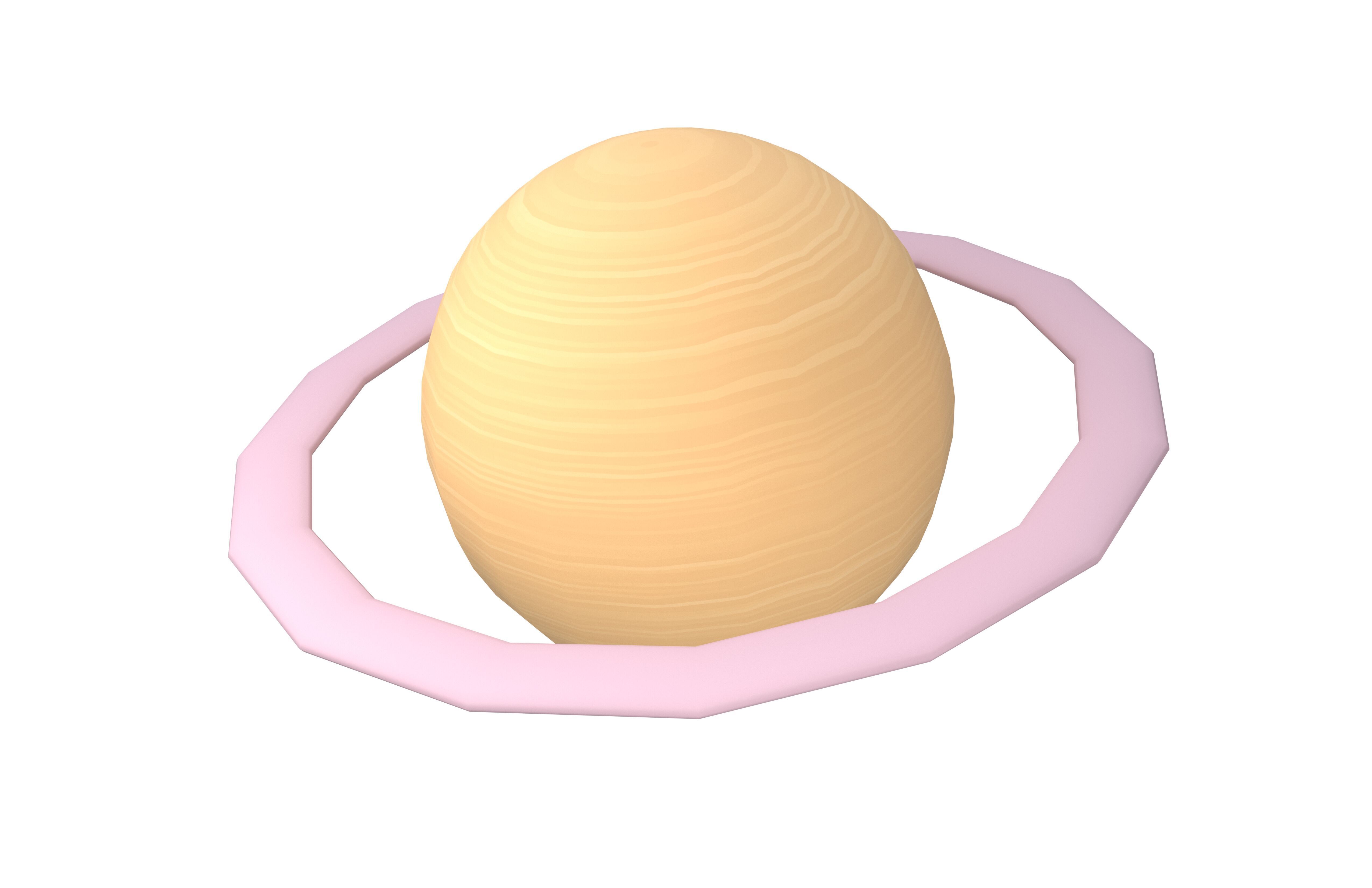 Cartoon Planet with Ring v1 002 Low-poly 3D model_3