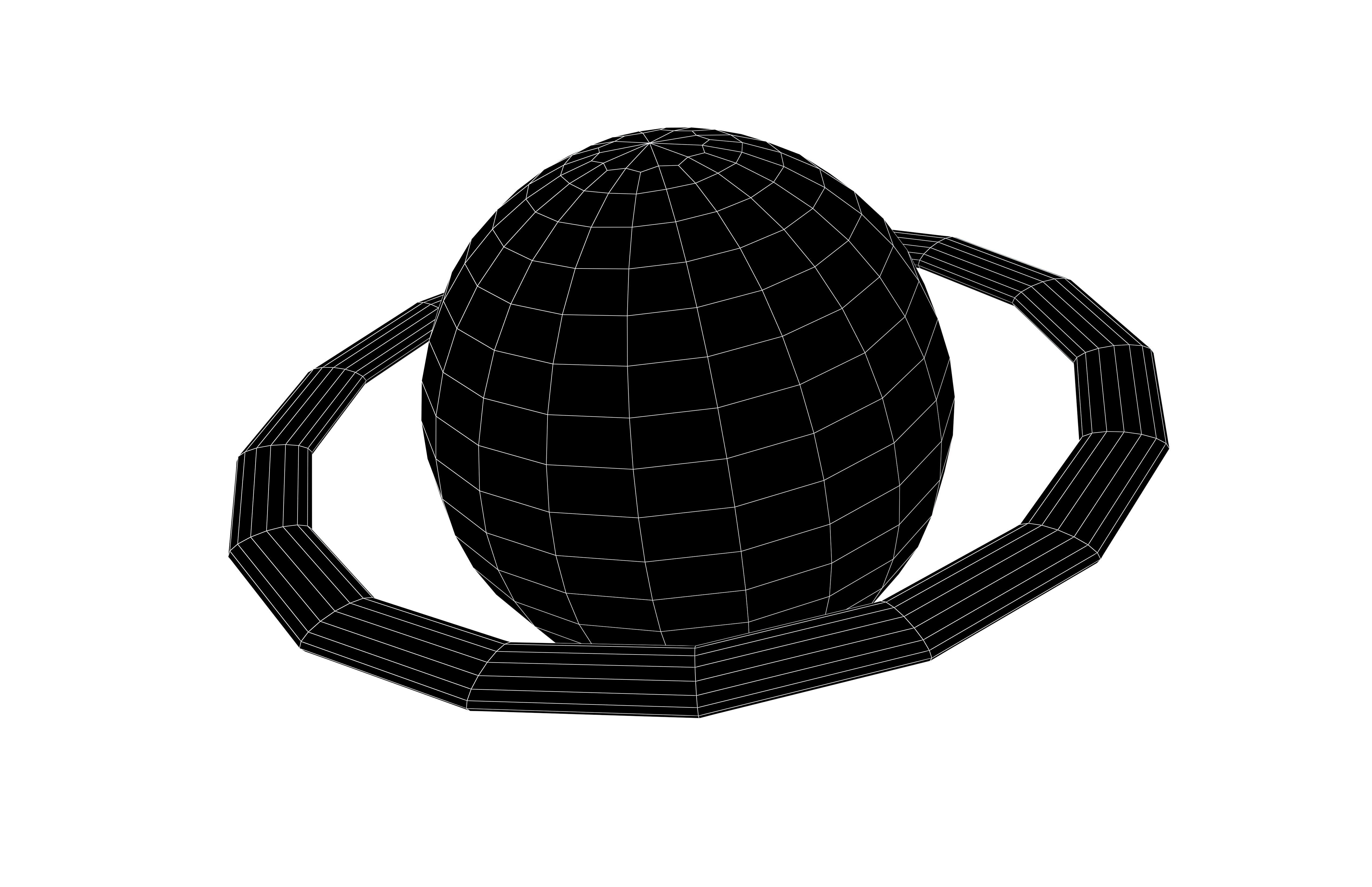 Cartoon Planet with Ring v1 003 Low-poly 3D model_6