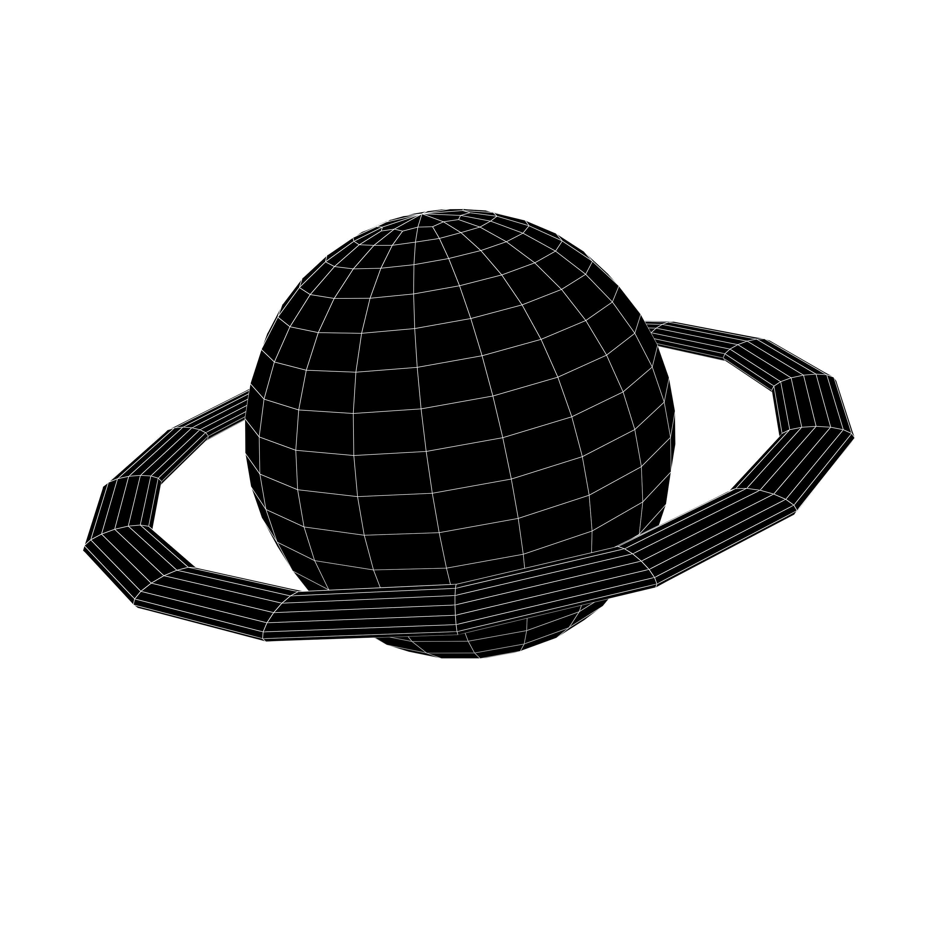 Cartoon Planet with Ring v1 003 Low-poly 3D model_4