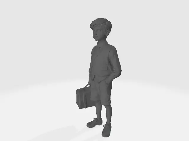 Young male evacuee WW2 model railway Free 3D print model