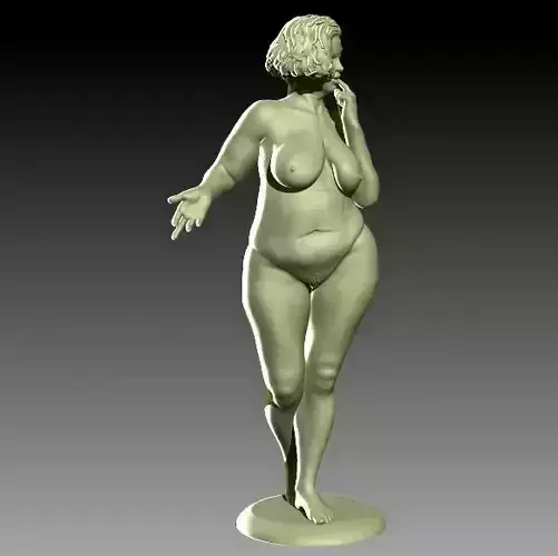 Alix quality STL realistic nude curvy female figurine 3D print model