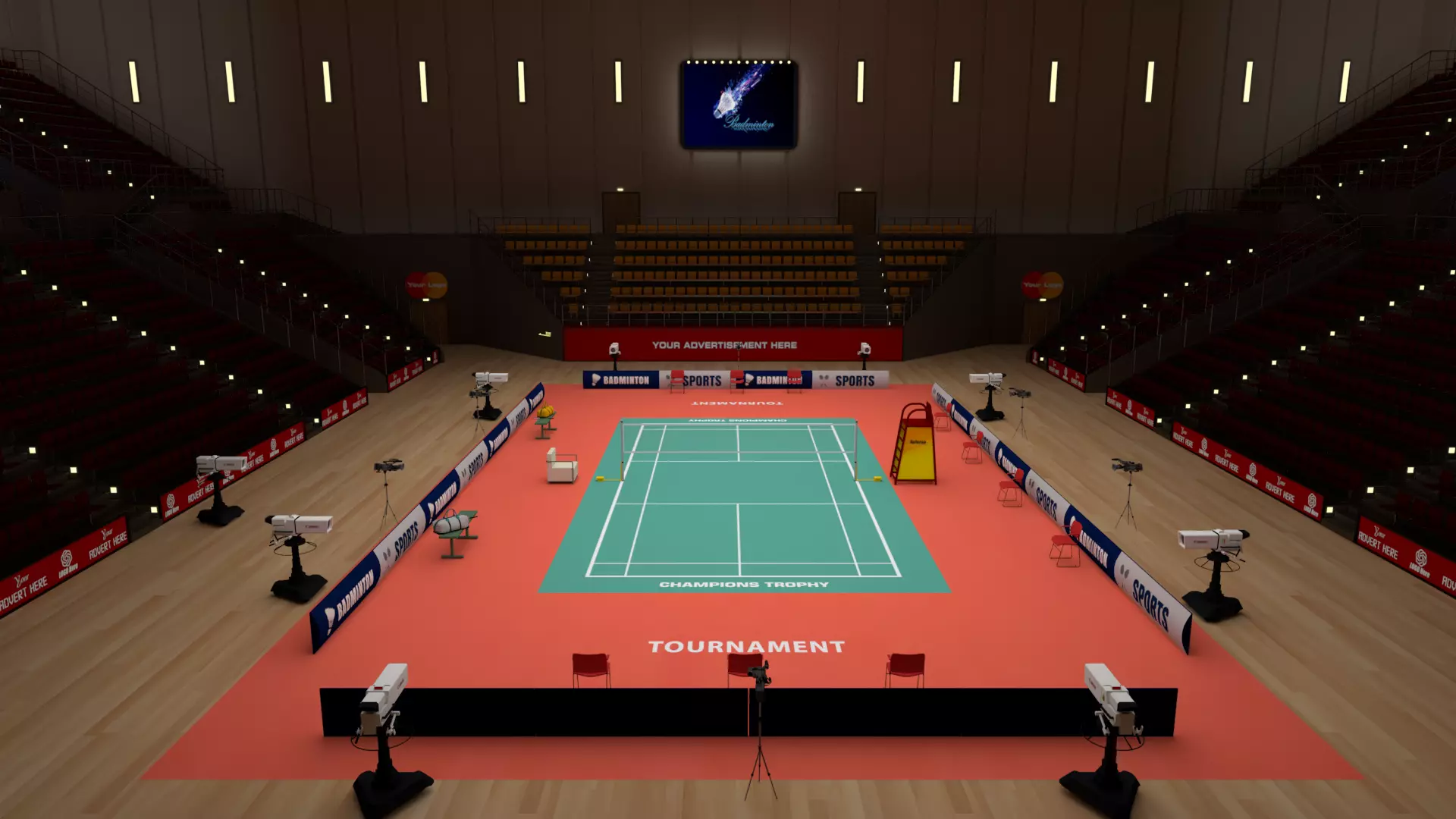 Badminton Stadium 3D model_0