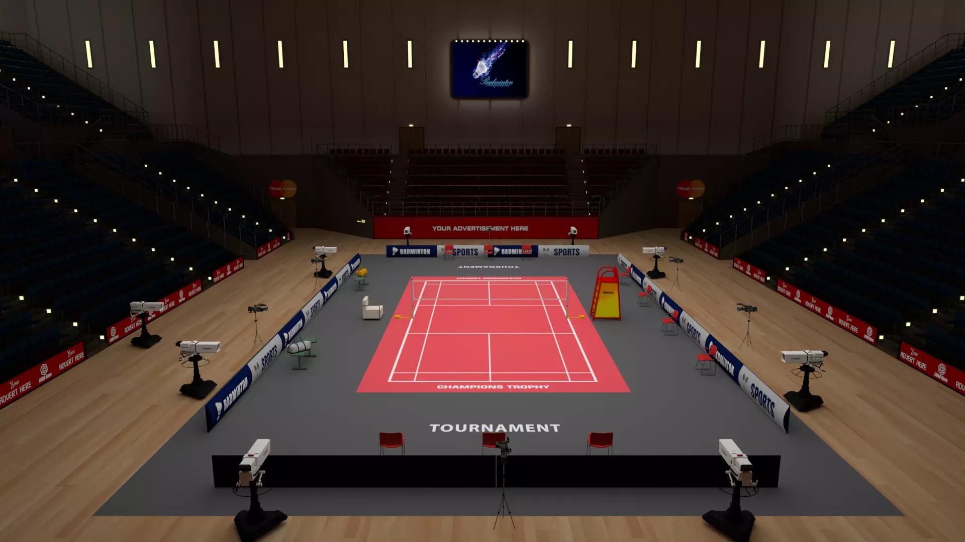 Badminton Stadium 3D model_0