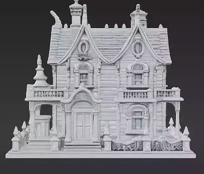 The Hilltop Gothic House 3D Printable Fantasy Model 3D print model