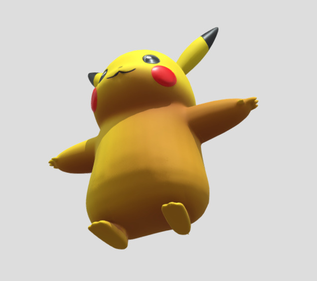Pikachu 3D Model Stylized Game Ready Character Low-poly 3D model_11