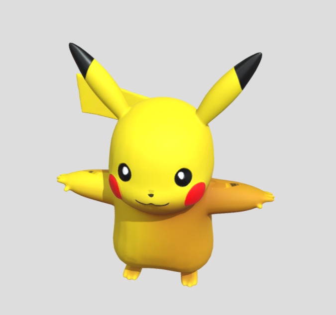 Pikachu 3D Model Stylized Game Ready Character Low-poly 3D model_4