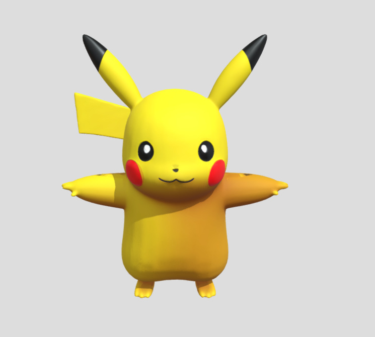 Pikachu 3D Model Stylized Game Ready Character Low-poly 3D model_7