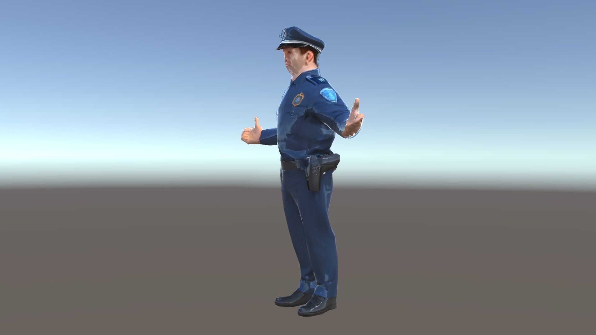 Realistic Police Officer D Character Model with PBR Textures Low-poly 3D model_17
