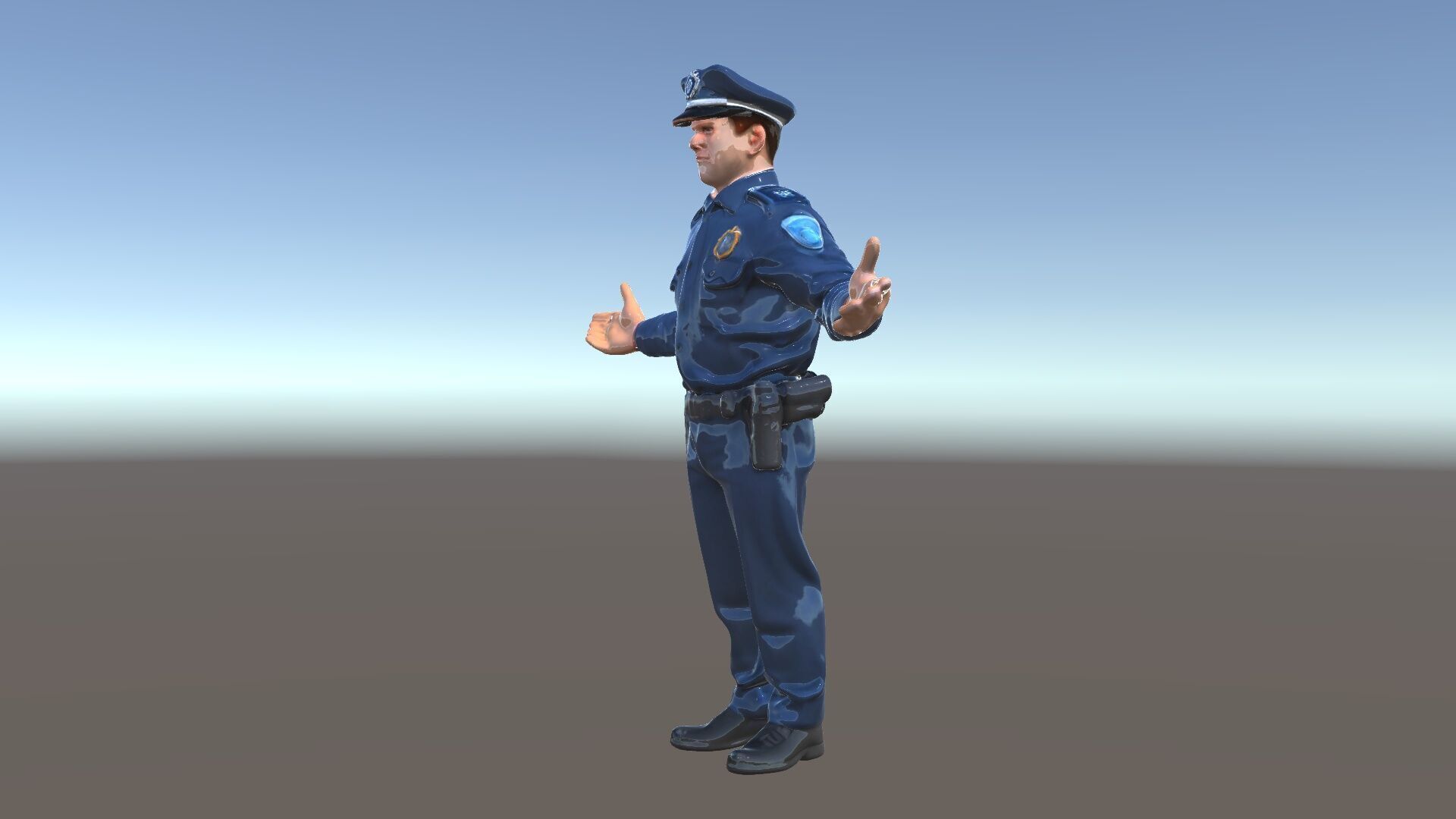 Realistic Police Officer D Character Model with PBR Textures Low-poly 3D model_5