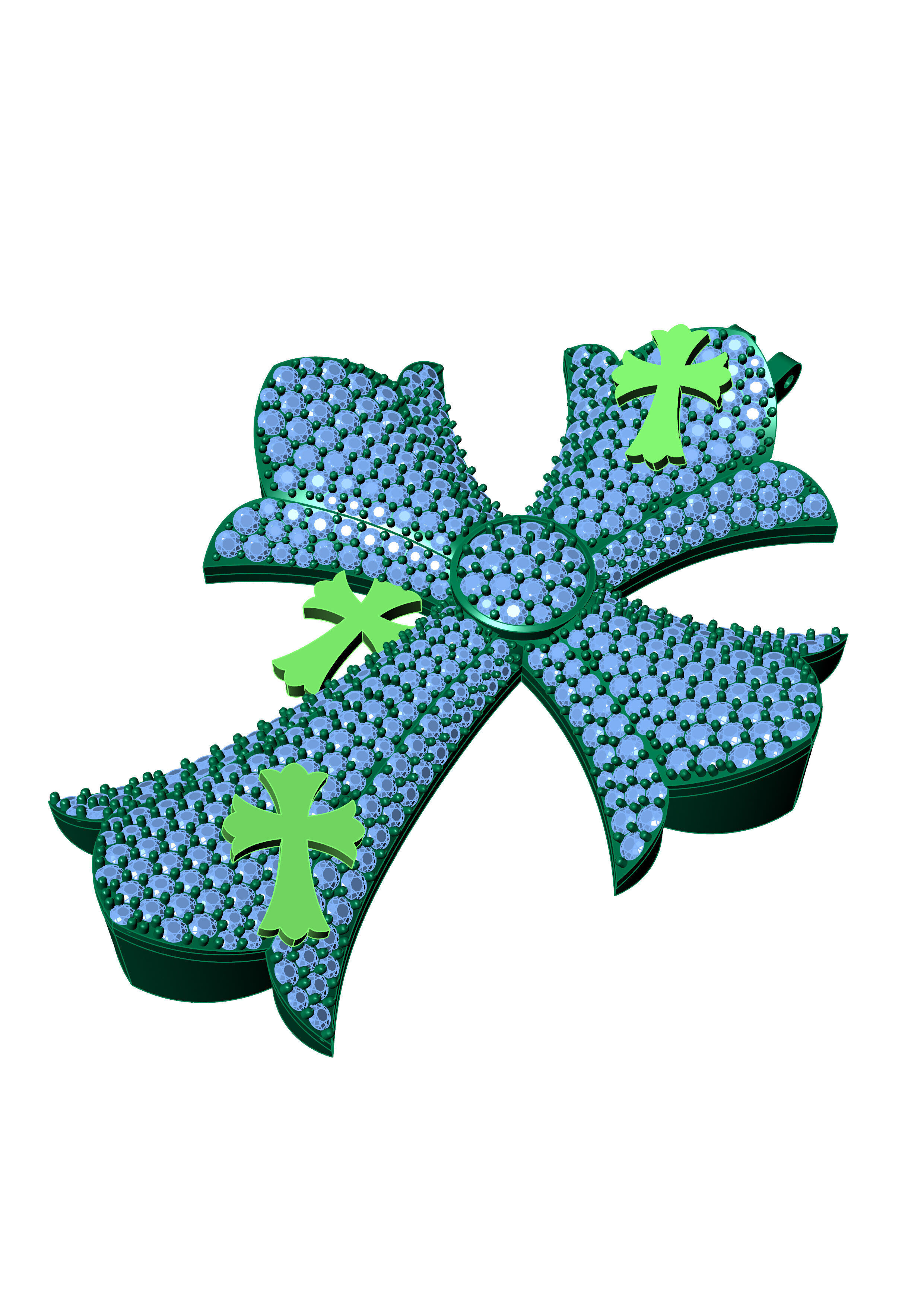 DIAMOND CROSS PENDANT NECKLACE 3dmodel 3D print model 3D print model_10