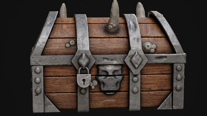 Chest Game Ready Low-poly 3D model