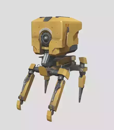 Robotic Machine with Camera PBR Textured Game Ready Asset