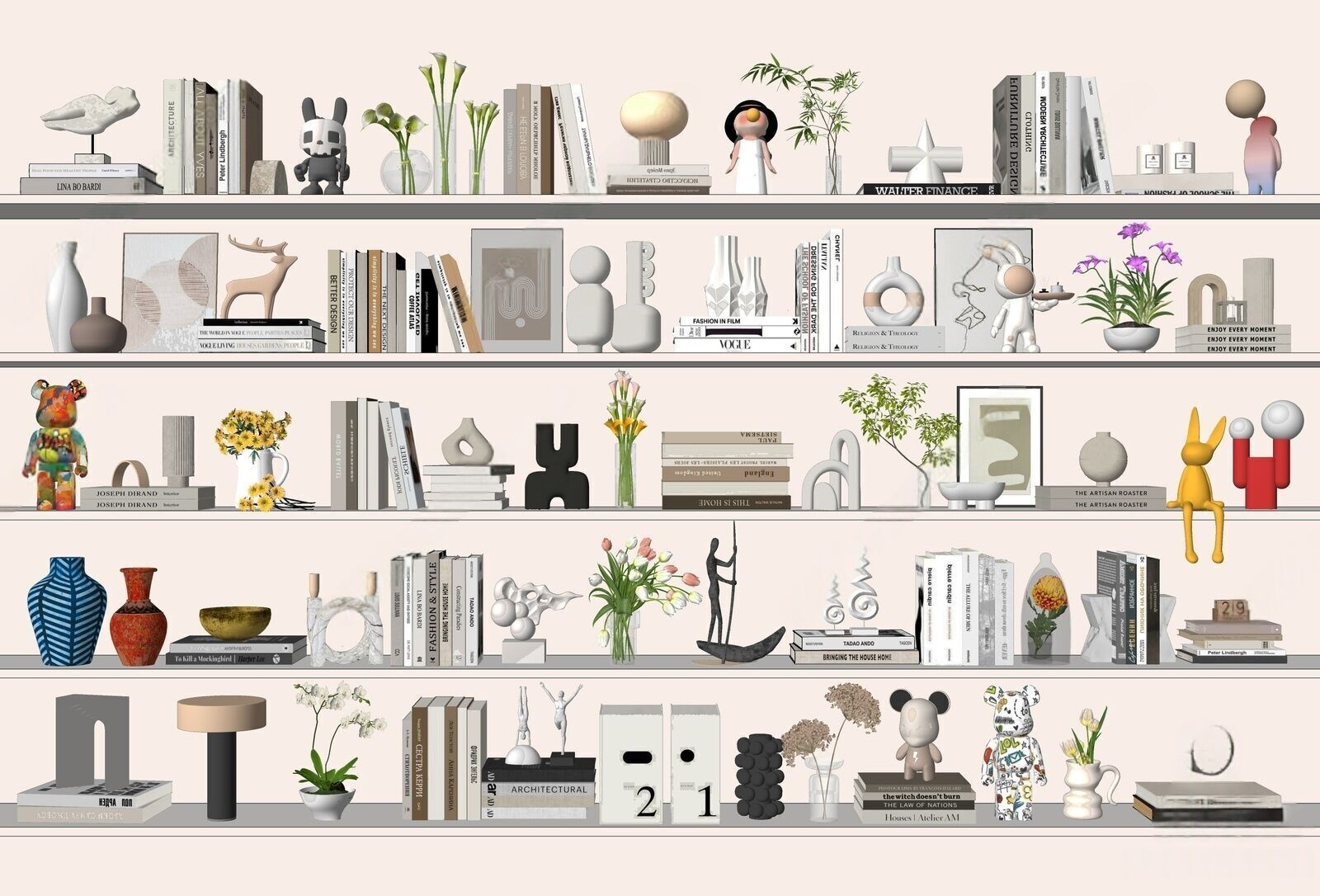 Modern ornaments combination  3D model_1