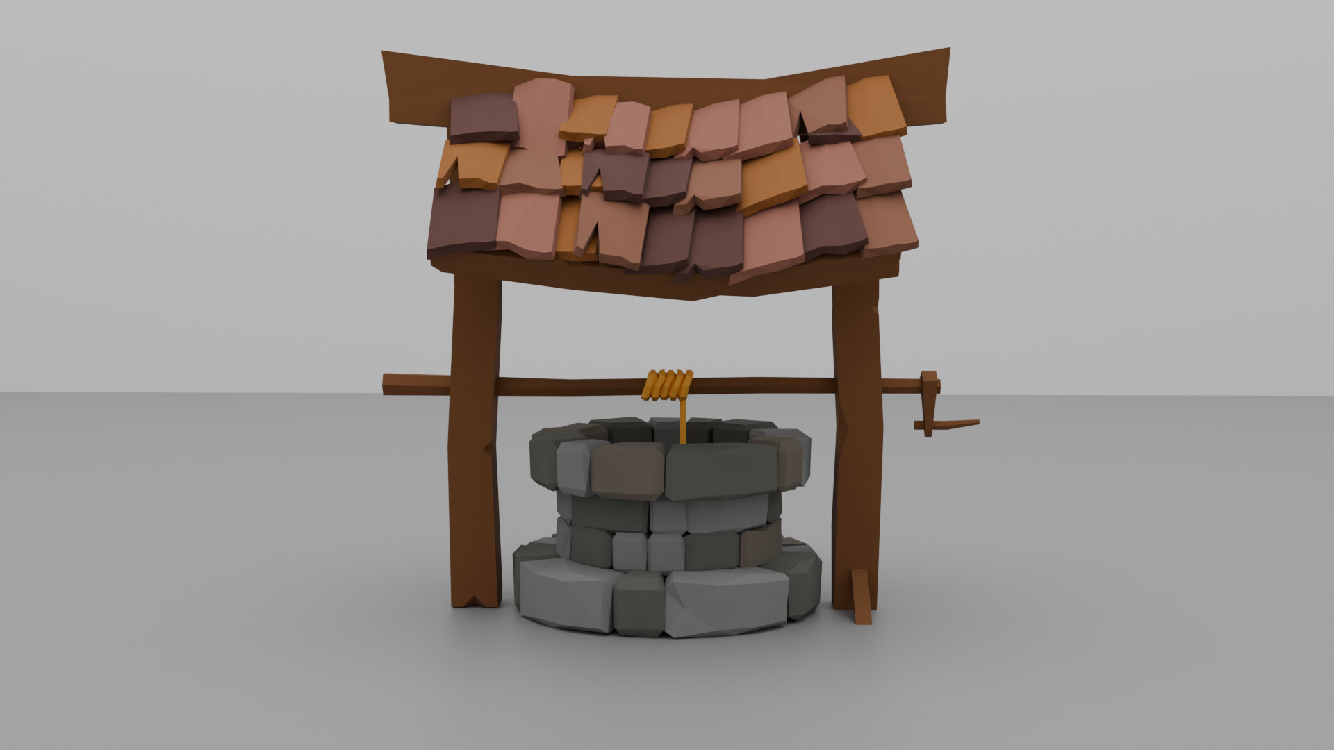 Low Poly Well Game Ready Low-poly 3D model_3