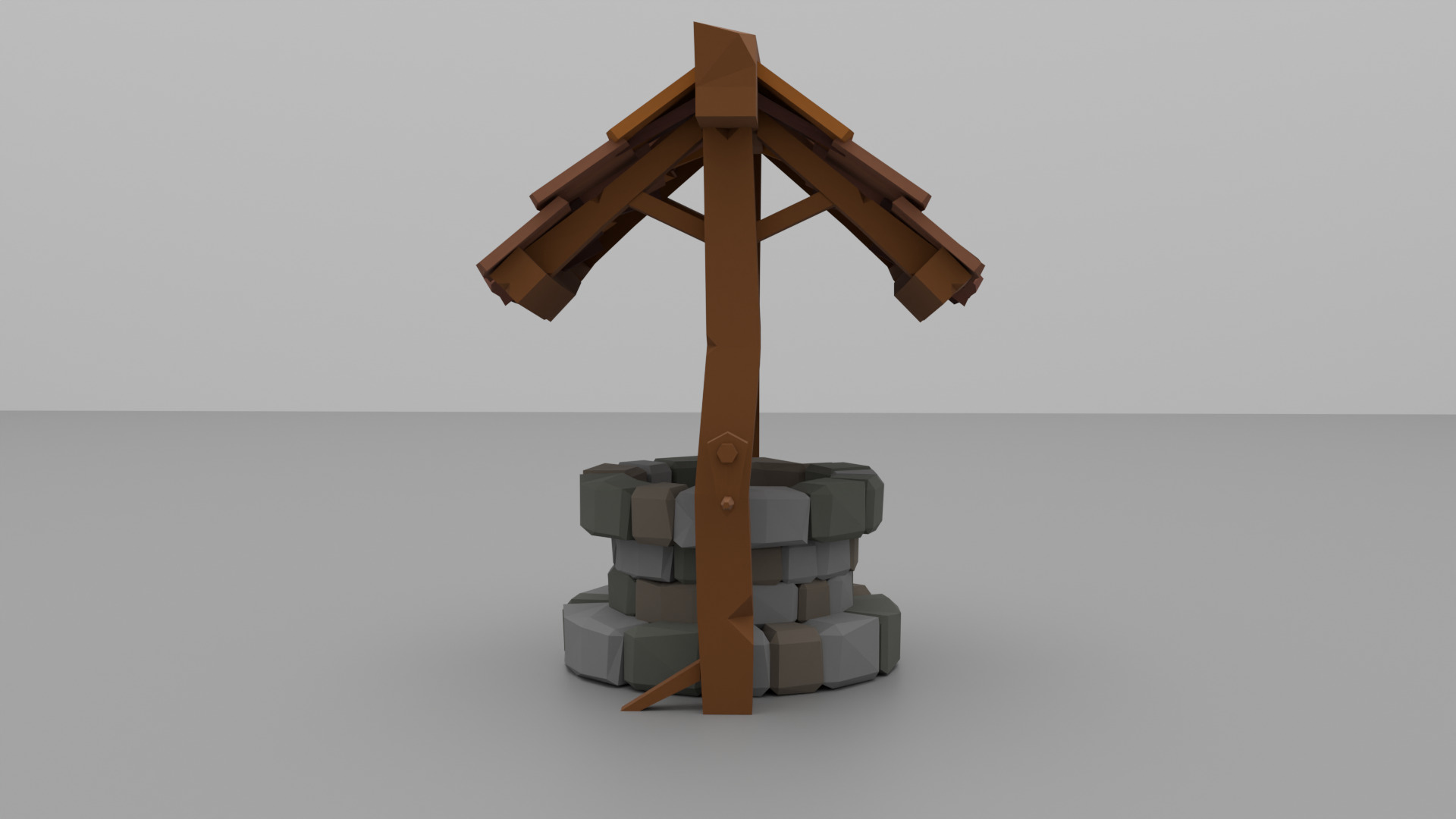 Low Poly Well Game Ready Low-poly 3D model_4