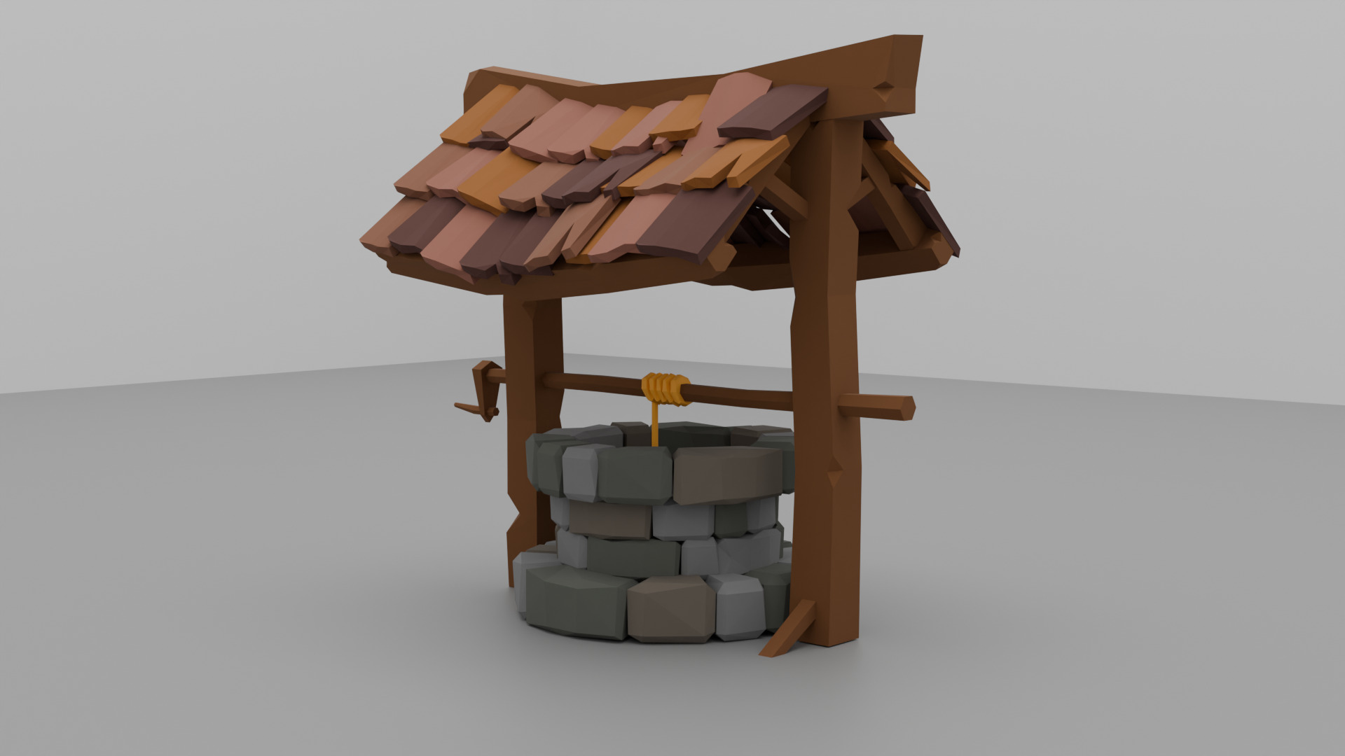 Low Poly Well Game Ready Low-poly 3D model_1