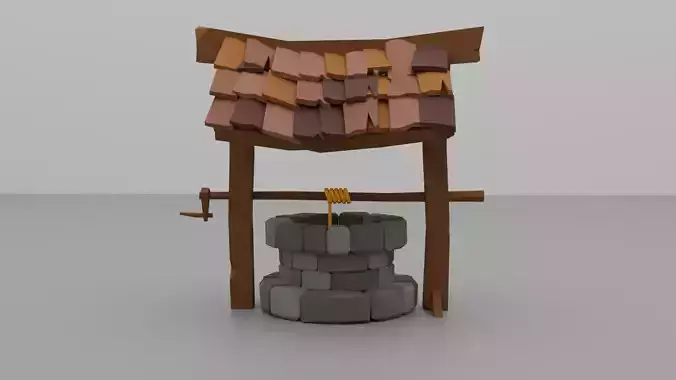 Low Poly Well Game Ready Low-poly 3D model
