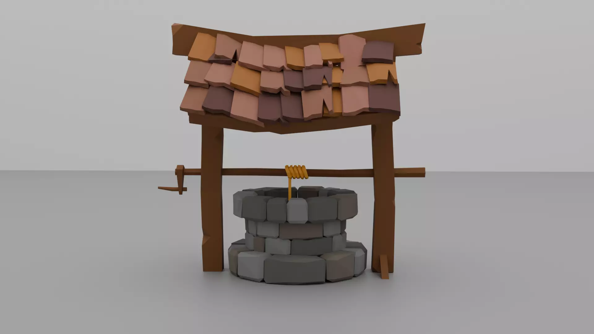Low Poly Well Game Ready Low-poly 3D model_0