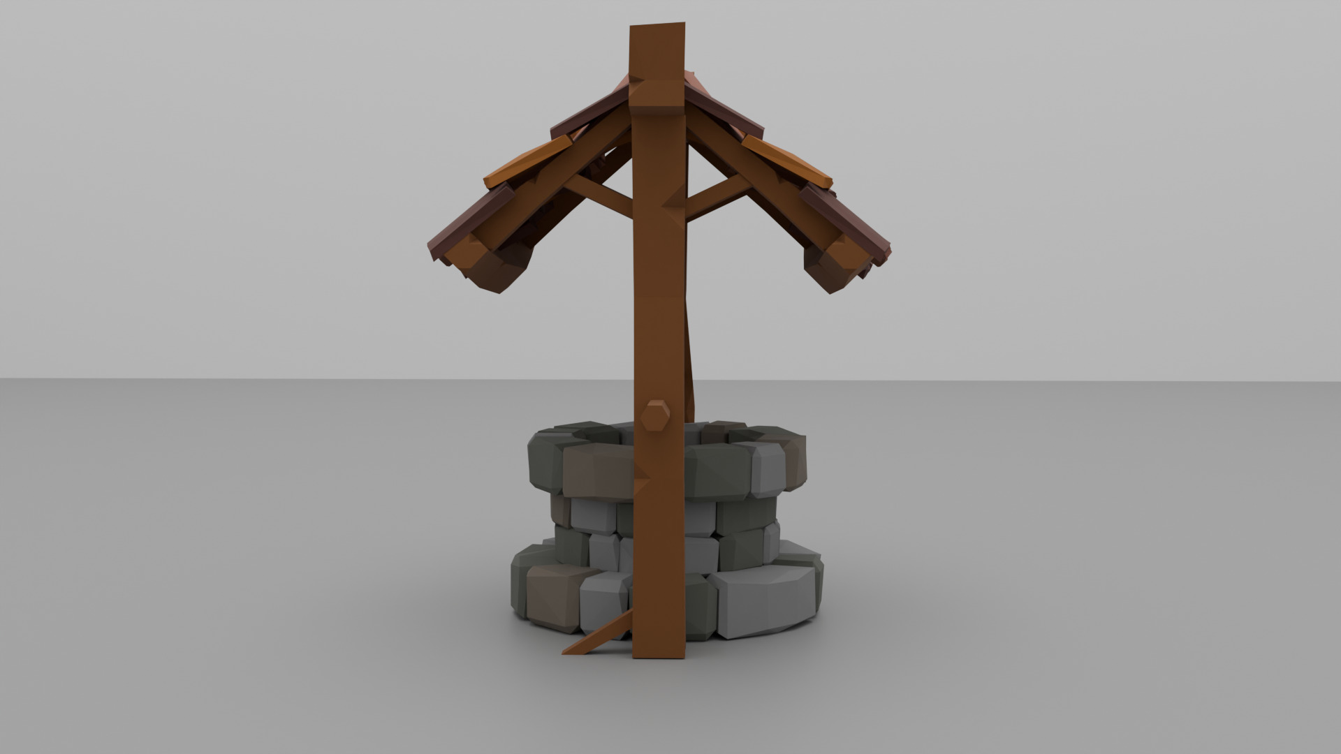 Low Poly Well Game Ready Low-poly 3D model_2