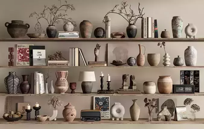 Wabi-sabi ornaments combination 