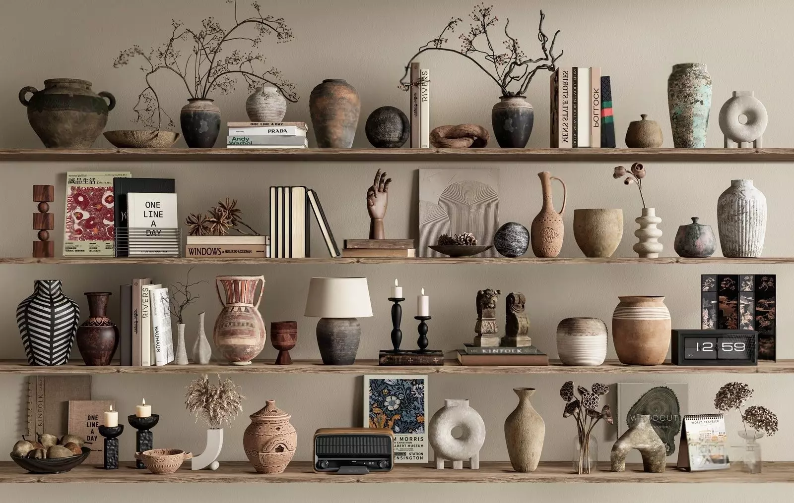 Wabi-sabi ornaments combination  3D model_0