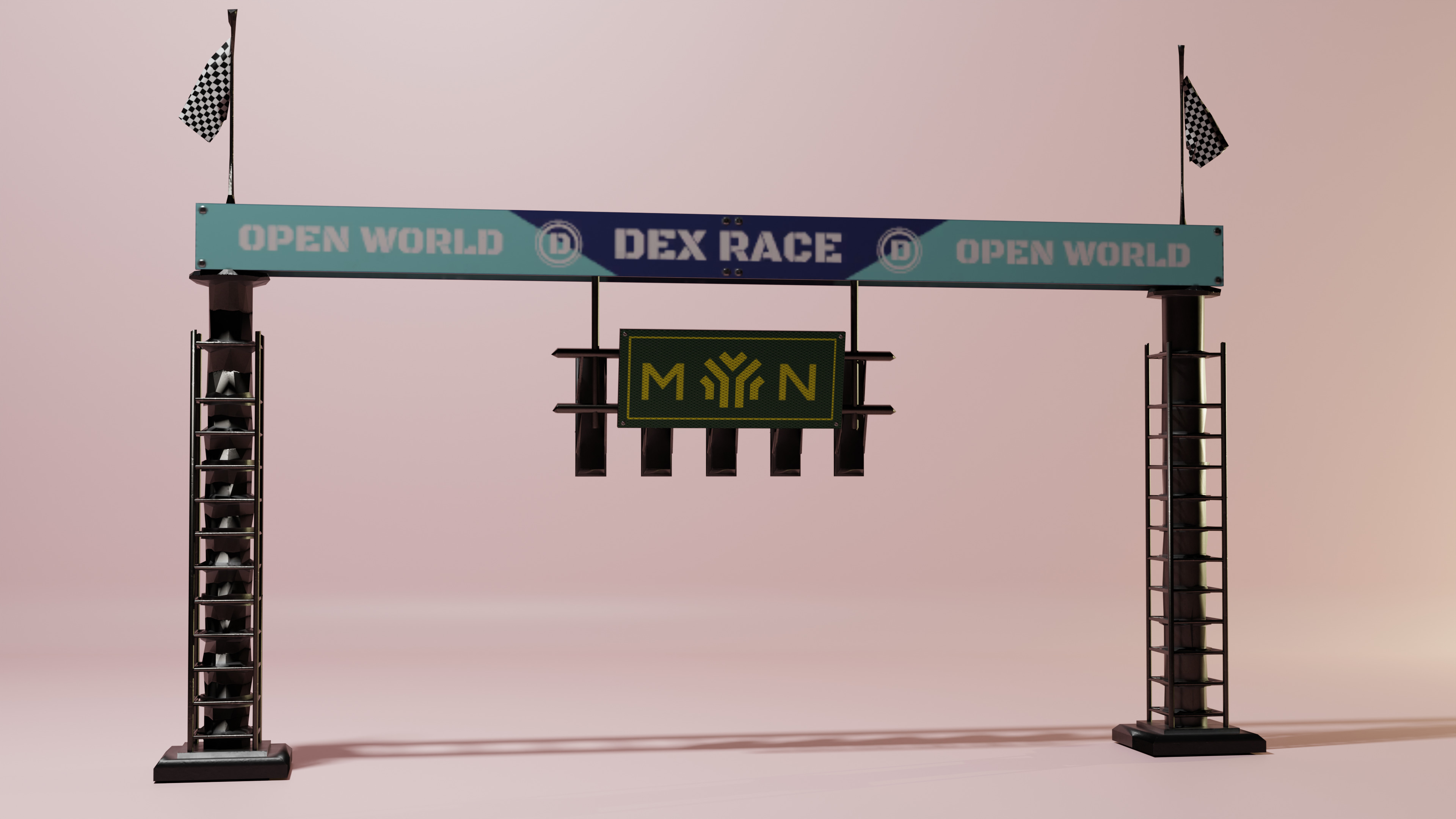 Low Poly Stylized Traffic Light Barrier -- Game Ready Low-poly 3D model_1