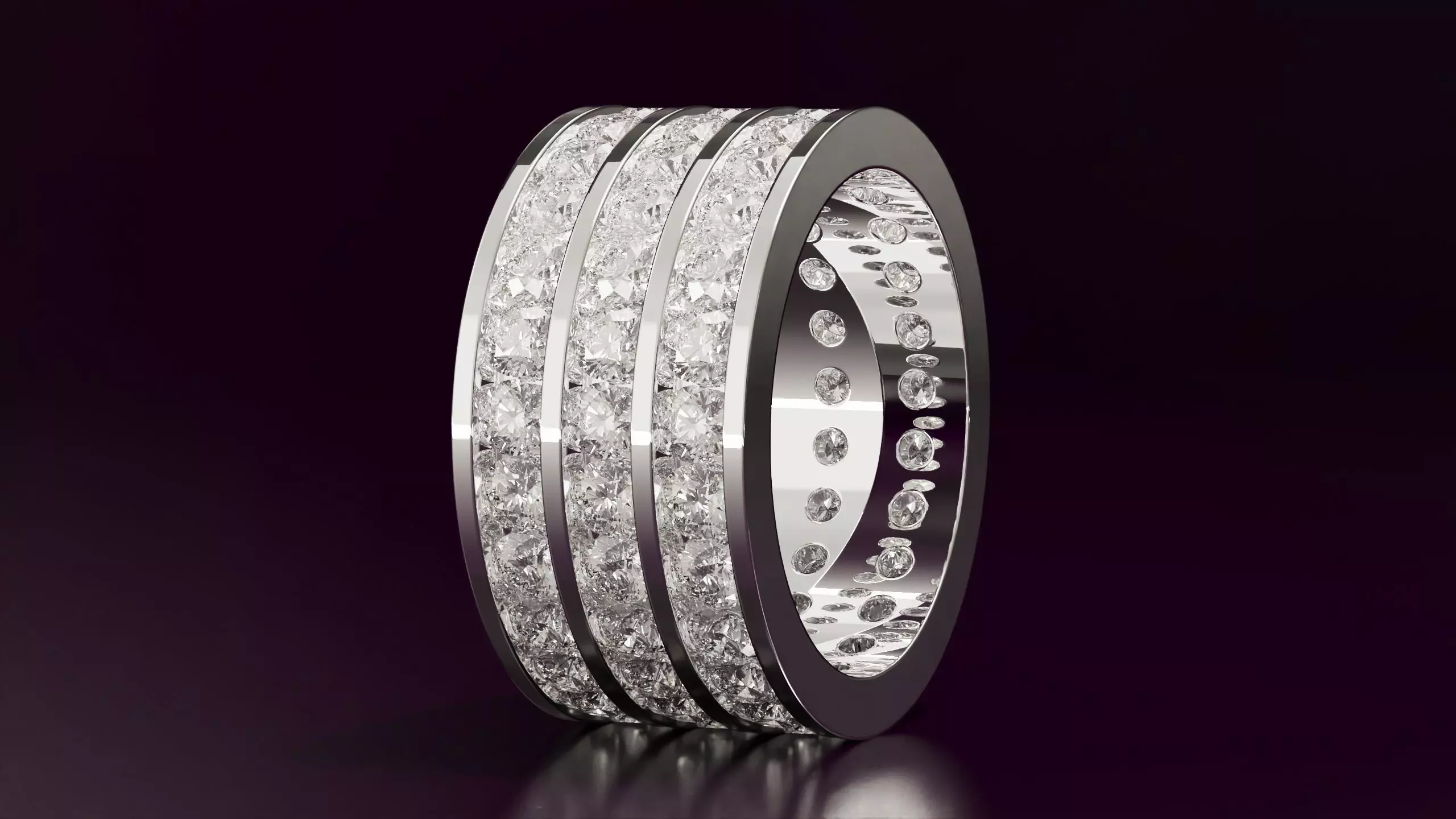 3line round cut eternity ring 54EU size 3D print model