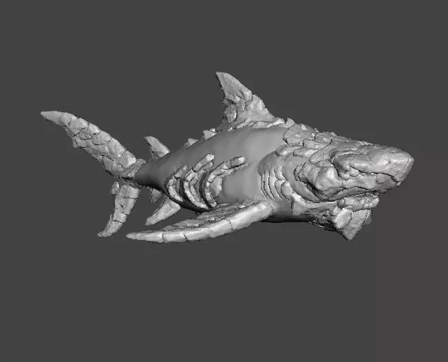 STONE SHARK MINIATURE MODEL FIGURE FOR FANTASY GAMES RPG DND 3D print model_0