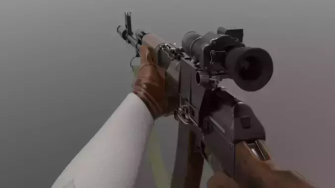 AK74 Assault Rifle Fps - Tps Low-poly 3D model