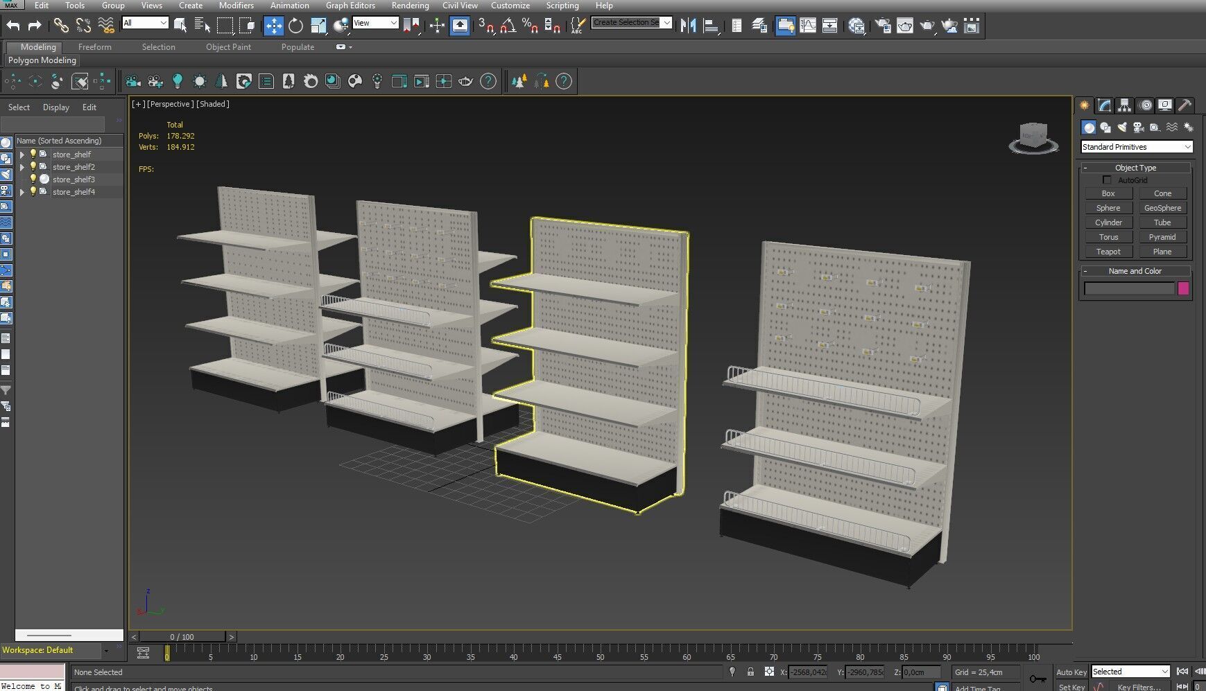 Store Shelf 2 Low-poly 3D model_18