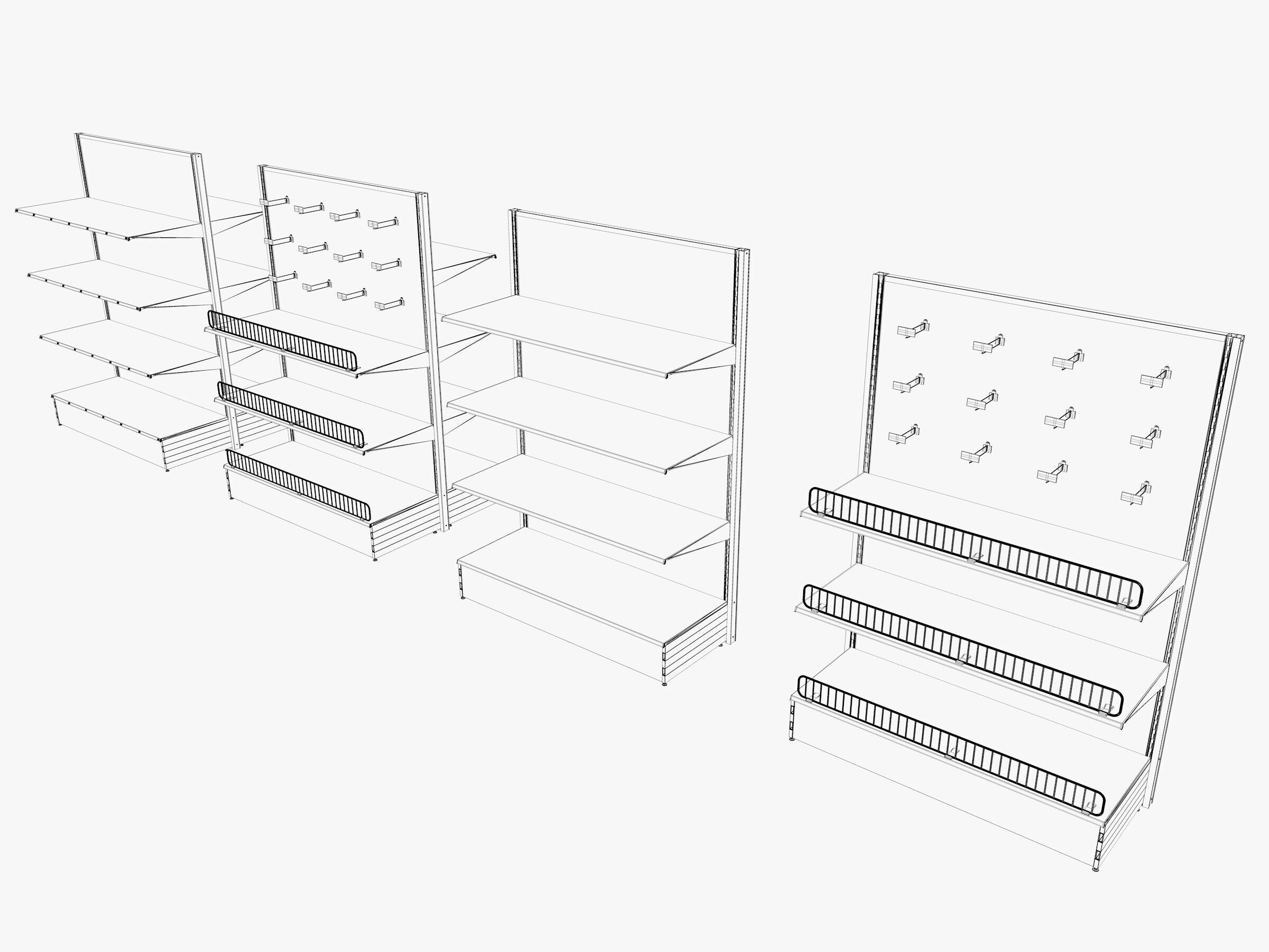 Store Shelf 2 Low-poly 3D model_15