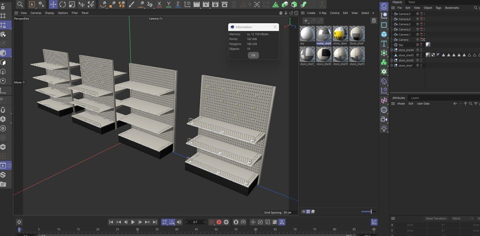 Store Shelf 2 Low-poly 3D model_17