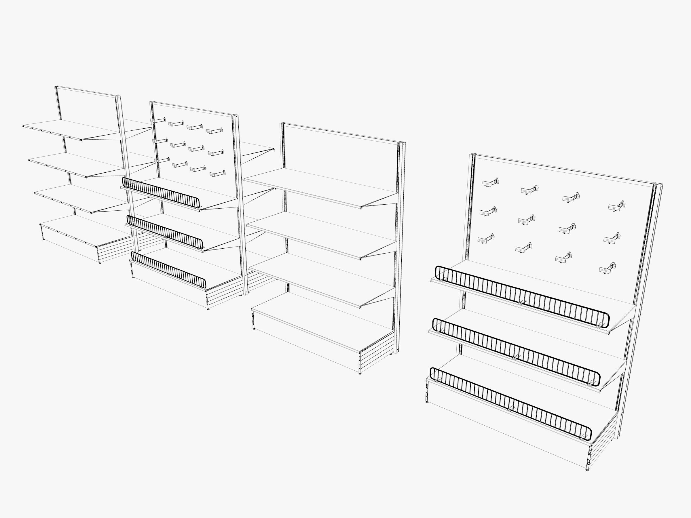 Store Shelf 2 Low-poly 3D model_11
