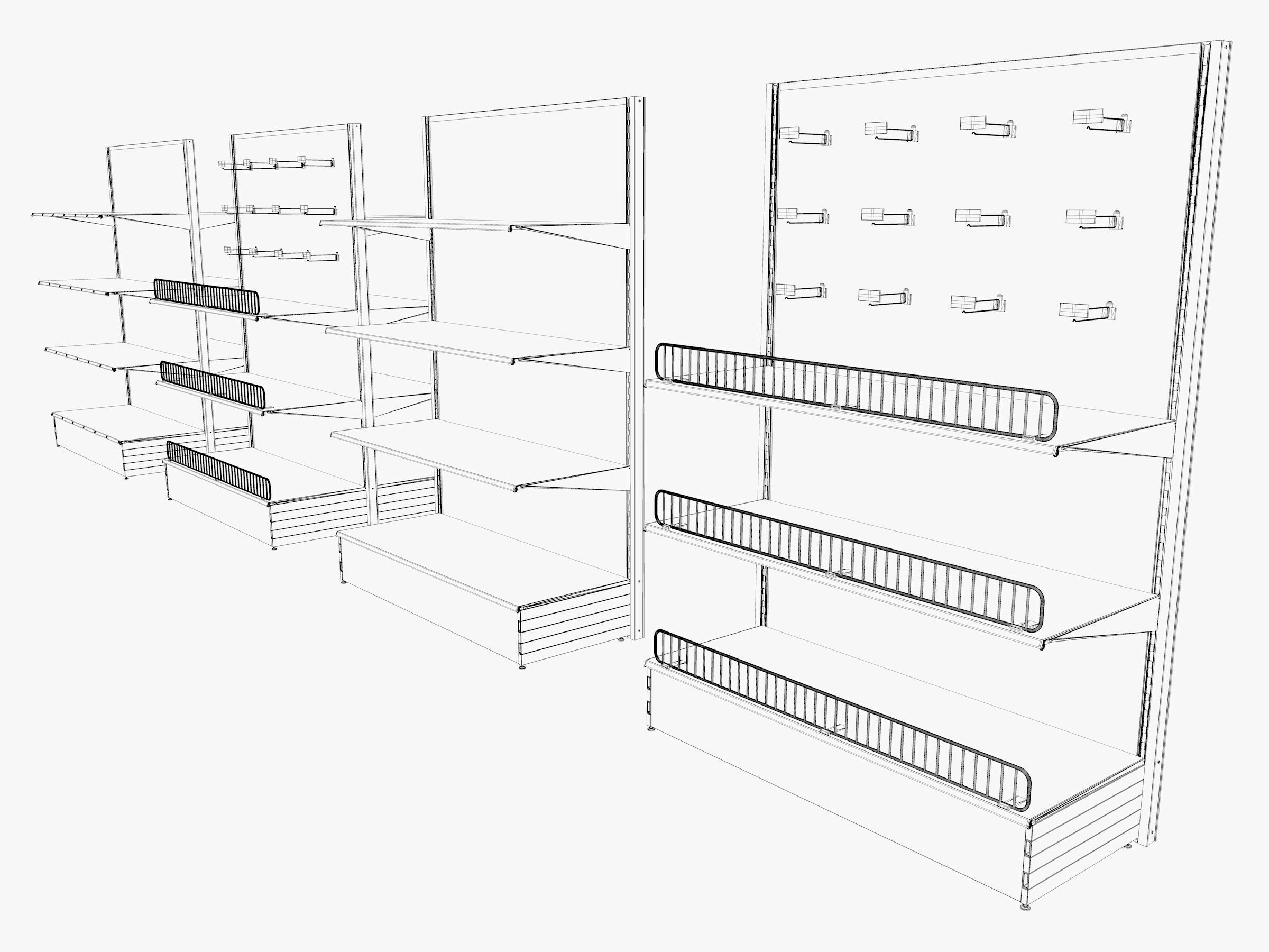 Store Shelf 2 Low-poly 3D model_16