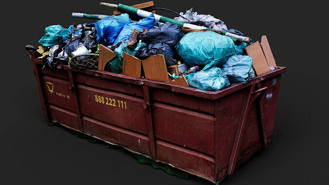 trash container urban debris pt2 photogrammetry Low-poly 3D model