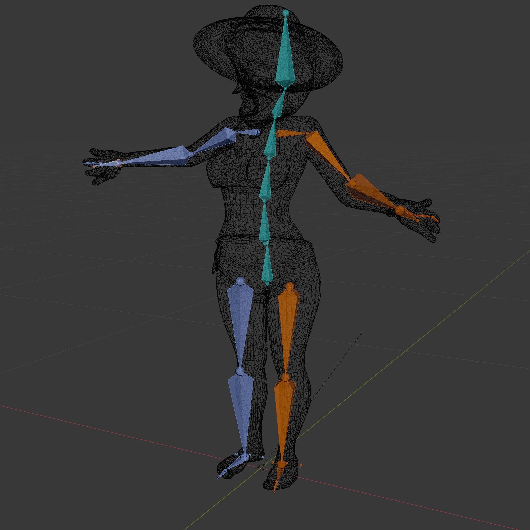 Summer Beach Diva Stylized D Character Model in Bikini and Hat Low-poly 3D model_21