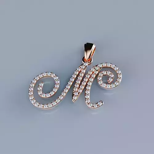 Pendant Alphabet M 3D print model