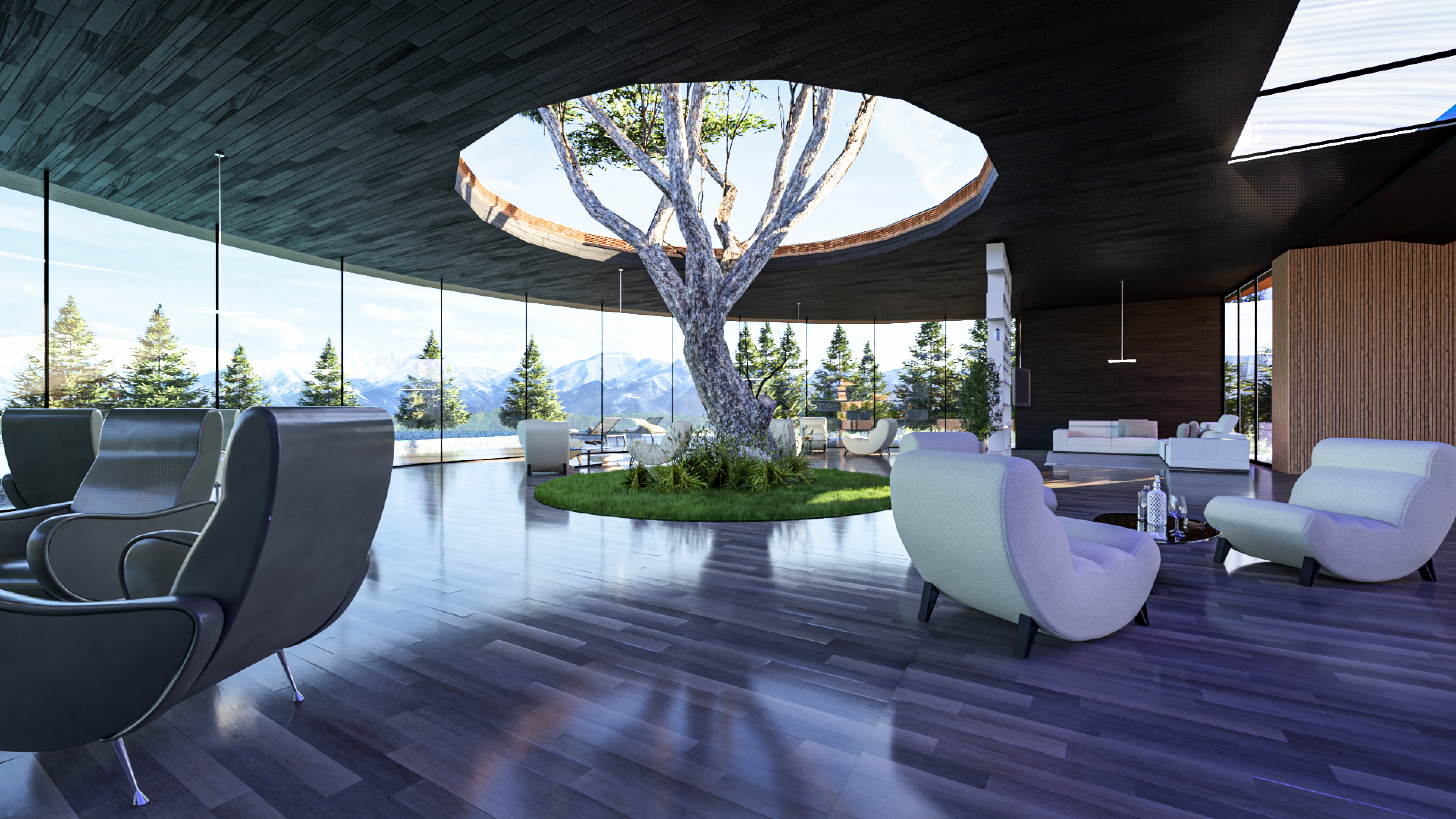 Modern Spa Wellness Retreat Facility  3D Model  Low-poly 3D model_8