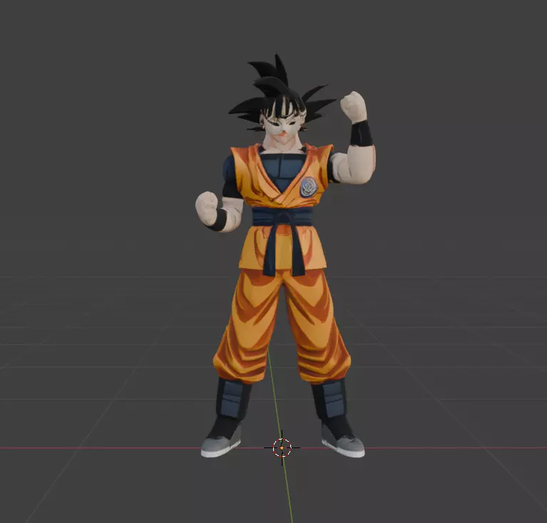 Son Goku  Anime Character 3D Model  Game-Ready with PBR Textures Low-poly 3D model_0