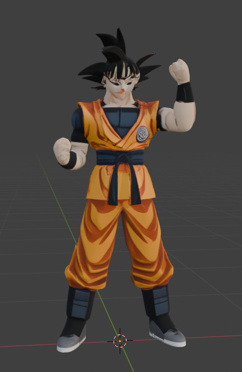 Son Goku  Anime Character 3D Model  Game-Ready with PBR Textures Low-poly 3D model_9