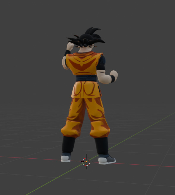 Son Goku  Anime Character 3D Model  Game-Ready with PBR Textures Low-poly 3D model_2