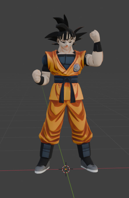 Son Goku  Anime Character 3D Model  Game-Ready with PBR Textures Low-poly 3D model_6