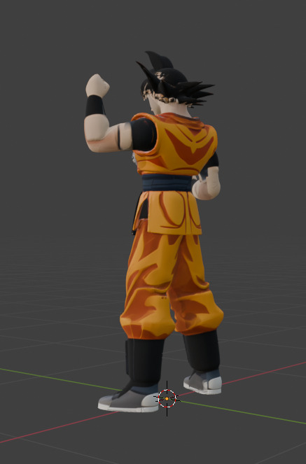 Son Goku  Anime Character 3D Model  Game-Ready with PBR Textures Low-poly 3D model_8