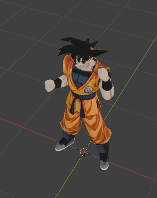 Son Goku  Anime Character 3D Model  Game-Ready with PBR Textures Low-poly 3D model_4