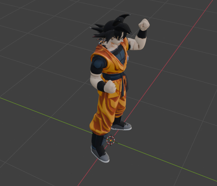 Son Goku  Anime Character 3D Model  Game-Ready with PBR Textures Low-poly 3D model_5