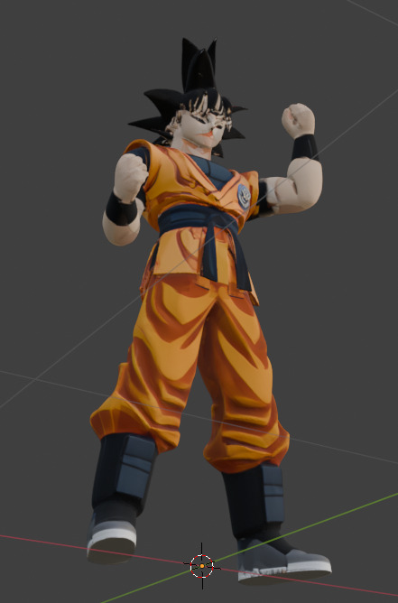 Son Goku  Anime Character 3D Model  Game-Ready with PBR Textures Low-poly 3D model_7