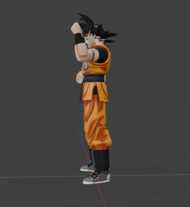 Son Goku  Anime Character 3D Model  Game-Ready with PBR Textures Low-poly 3D model_3